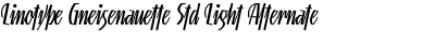 Linotype Gneisenauette Std Light Alternate